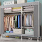Contemporary Wardrobe Armoire with Shelves Steel Wardrobe Closet for Home Clearhalo 'Armoires & Wardrobes' 'armoires_wardrobes' 'Bedroom Furniture' 'furn' 'furn_armoires_wardrobes' 'Furniture' 1200x1200_c96e816f-c181-4d47-b0a1-97753c32b314
