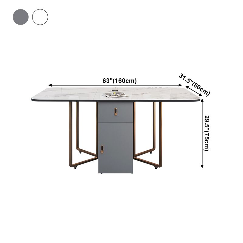 Foldable Sintered Stone Top Table Rectangle Extendable Table Clearhalo ' dining_table' 'Dining Tables & Seating' 'Dining Tables' 'furn' 'furn_dining_table' 'Furniture' 'furniture_dining_table' 'Kitchen & Dining Furniture' 'kitchen&dining_furn' 'kitchen' 'kitchen_dining_table' 1200x1200_c97044a7-2275-45f0-bf31-0625839cee98