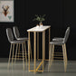 Barkruktafel met stenen blad Glam-stijl pubtafel met metalen poot