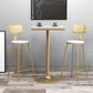 Gold Base Bar Table White Stone Fixed Pub Height Dining Table Clearhalo 'Bar Furniture' 'Bar Tables' 'bar_tables' 'furn' 'furn_bar_tables' 'Furniture' 'Kitchen & Dining Furniture' 1200x1200_c9723f94-c75b-4a4b-bf4d-475681a5ff57