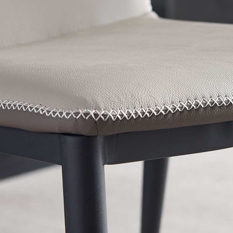 Contemporary Style Armless Wingback Chair Leather Dining Chairs Clearhalo ' kitchen&dining_furn' 'Dining Chairs' 'Dining Tables & Seating' 'dining_chair' 'furn' 'furn_dining_chair' 'Furniture' 'furniture_dining_chair' 'Kitchen & Dining Furniture' 'kitchen' 1200x1200_c9746251-40f0-4406-b4f9-c3cde19c5ae9