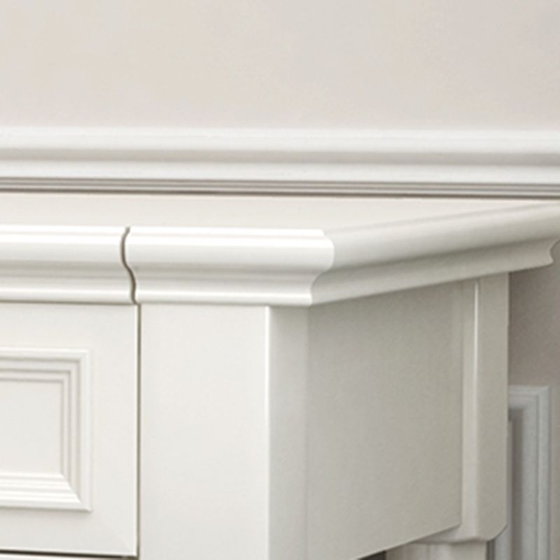 Solid Wood Flip-top Vanity Set Traditional Vanity Desk in White