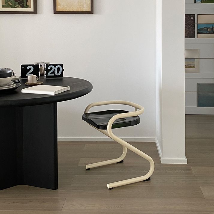 Metalen frame eetkamerstoel Moderne indoor plastic Backless Chair