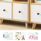 Natural Modern Bookshelf Wood Closed Back Bookcase with Drawer Storage