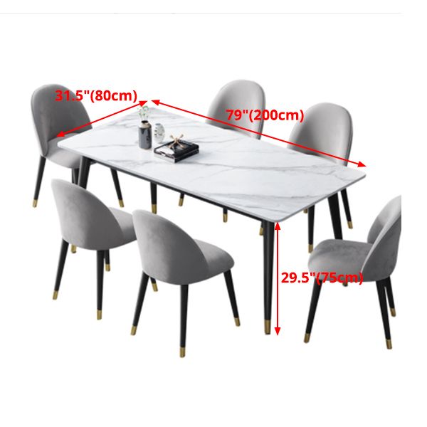 4 Legs Dining Site Table Contemporary Style Stone Dinette Table for Home Clearhalo ' dining_table' 'Dining Tables & Seating' 'Dining Tables' 'furn' 'furn_dining_table' 'Furniture' 'furniture_dining_table' 'Kitchen & Dining Furniture' 'kitchen&dining_furn' 'kitchen' 'kitchen_dining_table' 1200x1200_c979a9d4-b8e2-46f7-8156-3d0dcd221456
