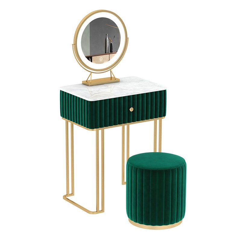 Contemporary Makeup Counter 1 Drawer Slate Top Dressing Table