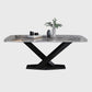 Rectangle Traditional Luxury Dining Table Grey Sintered Stone Table with Black Metal Pedestal Base Clearhalo ' dining_table' 'Dining Tables & Seating' 'Dining Tables' 'furn' 'furn_dining_table' 'Furniture' 'furniture_dining_table' 'Kitchen & Dining Furniture' 'kitchen&dining_furn' 'kitchen' 'kitchen_dining_table' 1200x1200_c97a3d2f-0bc3-4485-97a2-86feee933d18