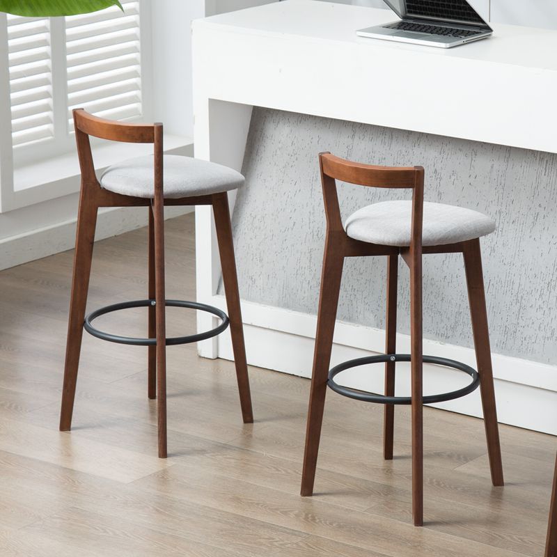 Modern Backrest Armless Counter Stool Wood kitchen Bar Stool with Cushion and Pedal Clearhalo 'Bar Furniture' 'Bar Stools' 'bar_stools' 'furn' 'furn_bar_stools' 'furniture_bar_stools' 'Kitchen & Dining Furniture' 'kitchen&dining_furn' 'kitchen' 'kitchen_furn' Furniture' 1200x1200_c97a4287-c254-4d7c-89d6-28ed125f5616
