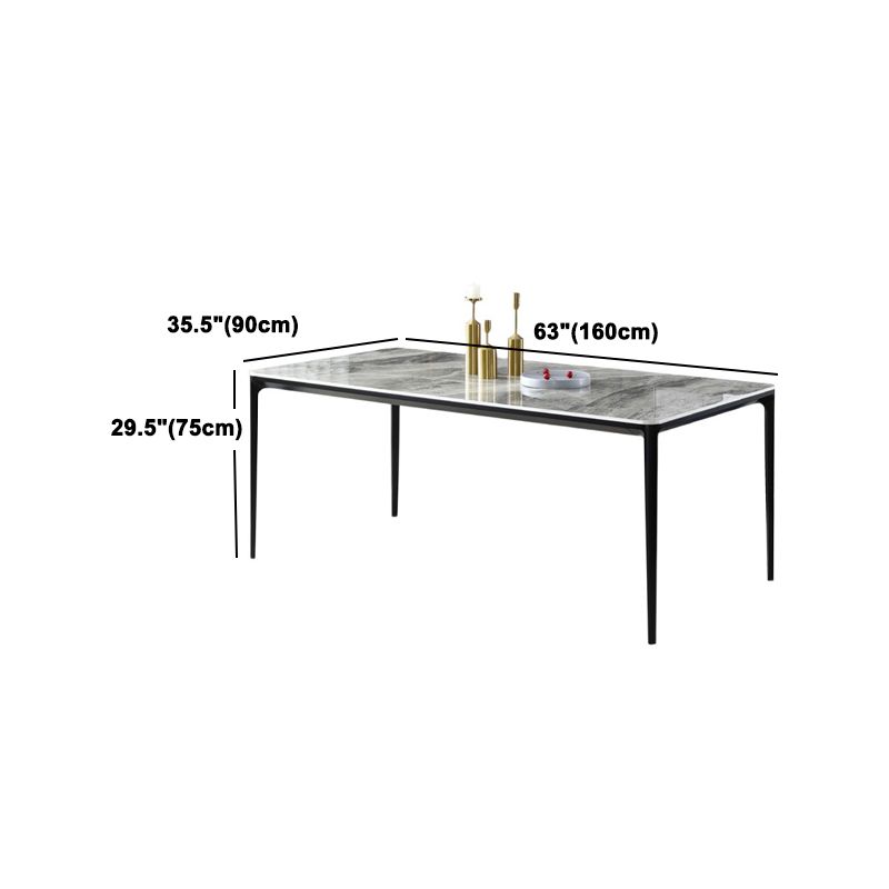 Set da pranzo moderno in pietra sinterizzata rettangolare Set da pranzo da 1/4/6/7/9 pezzi