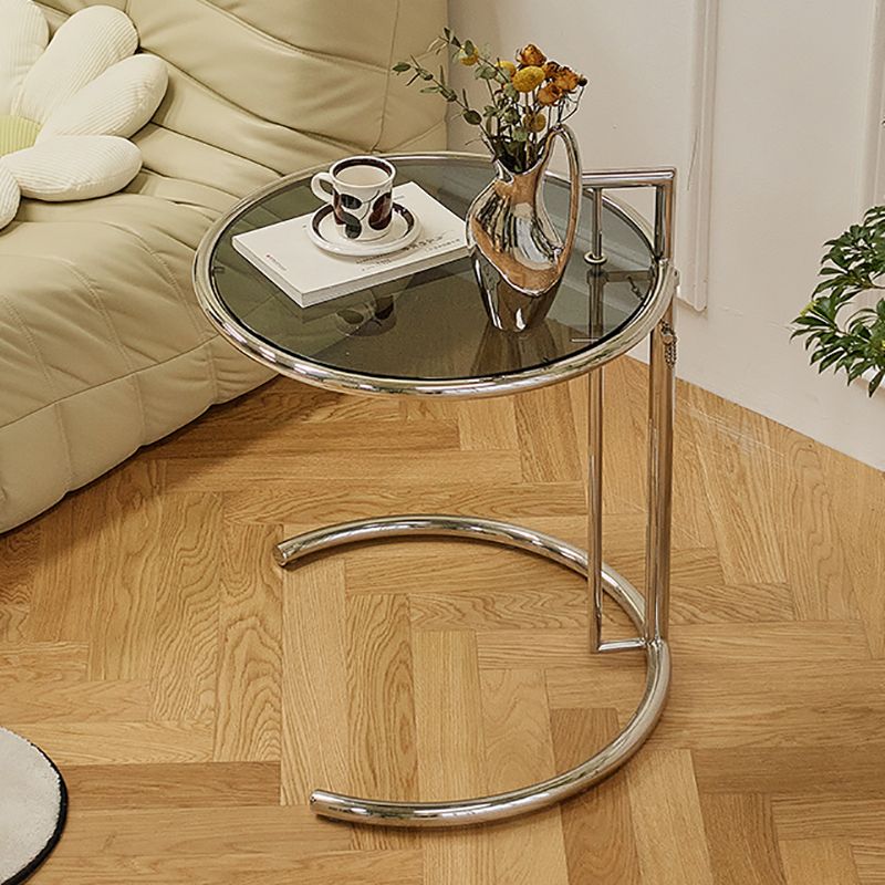 Mesa lateral metálica C de Metálica Tabla de vidrio de vidrio contemporáneo