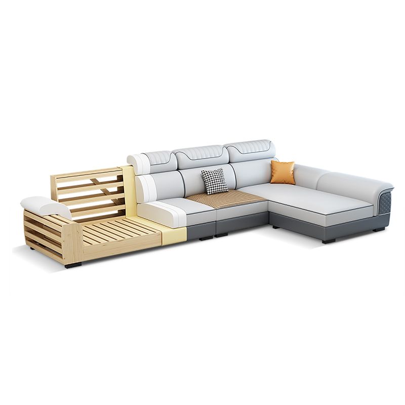 Zeitgenössisches Kunstleder lockeres Rückensofa mit Kissen Oberarm