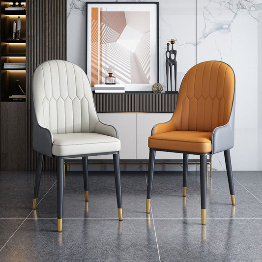 Sillas de comedor de comedor de estilo contemporáneo con patas de metal para la cocina