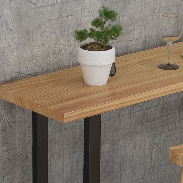 Pine Wood Bar Dining Table Modern Rectangle Bar Table with Sled Pedestal for Milk Tea Shop Clearhalo 'Bar Furniture' 'Bar Tables' 'bar_tables' 'furn' 'furn_bar_tables' 'Furniture' 'furniture_bar_tables' 'Kitchen & Dining Furniture' 1200x1200_c97ec5fc-8776-41a6-9857-5895c45e812a