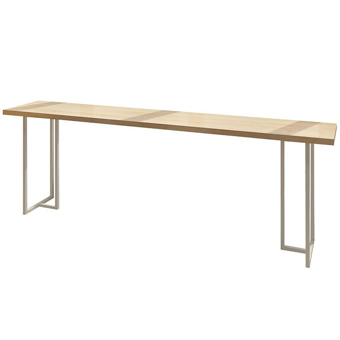 Pine Wood Bar Dining Table Contemporary Bar Table with Double Pedestal Base Clearhalo 'Bar Furniture' 'Bar Tables' 'bar_tables' 'furn' 'furn_bar_tables' 'Furniture' 'furniture_bar_tables' 'Kitchen & Dining Furniture' 1200x1200_c97f7054-e558-4d9a-b357-39dee64b9794