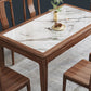 Contemporary 1/2/5/7 Pieces Furniture Rectangle Stone Dining Set in Brown