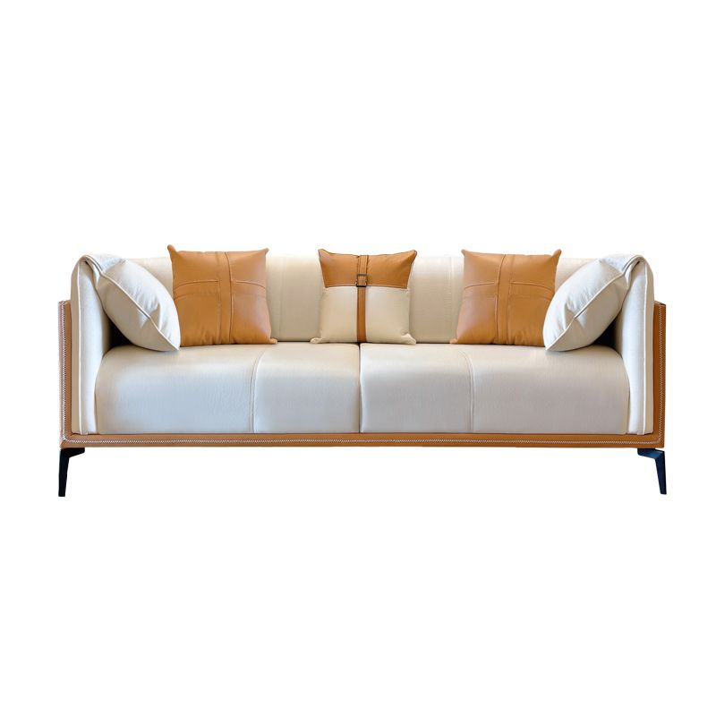 29.5" H Contemporary Faux Leather Pillow Top Arm Sofa for Living Room Clearhalo 'furn' 'furn_sofas' 'Furniture' 'Living Room Furniture' 'Sofa' 'sofas' 1200x1200_c98045cb-2225-4b3b-86ea-569bfc99ba31