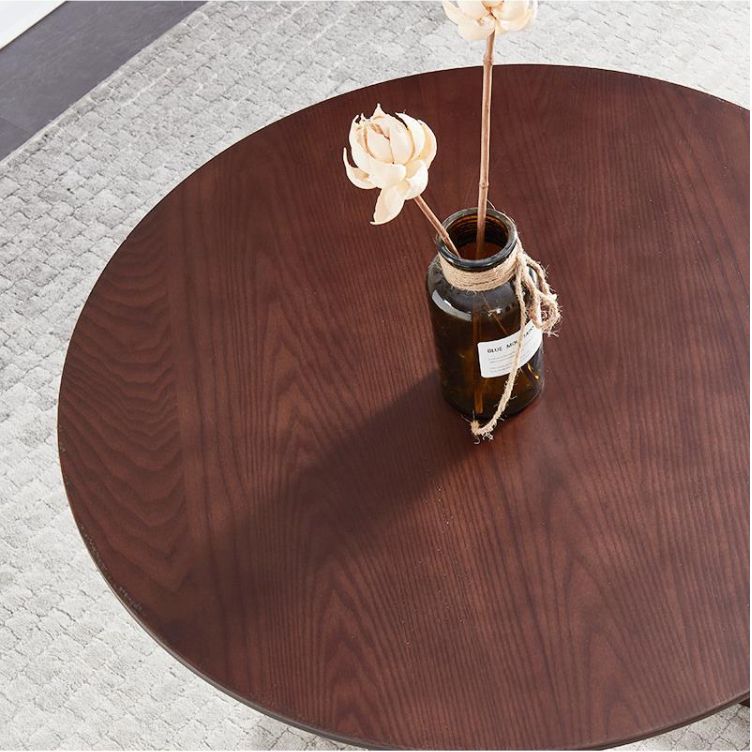 Tavolo da parte superiore rotondo in legno massiccio 23,6 "TABELLO DI FINE 3 gambe alto