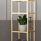 Gold and Black Metal Shelf Bookcase Bedroom Vertical Bookshelf with Shelves