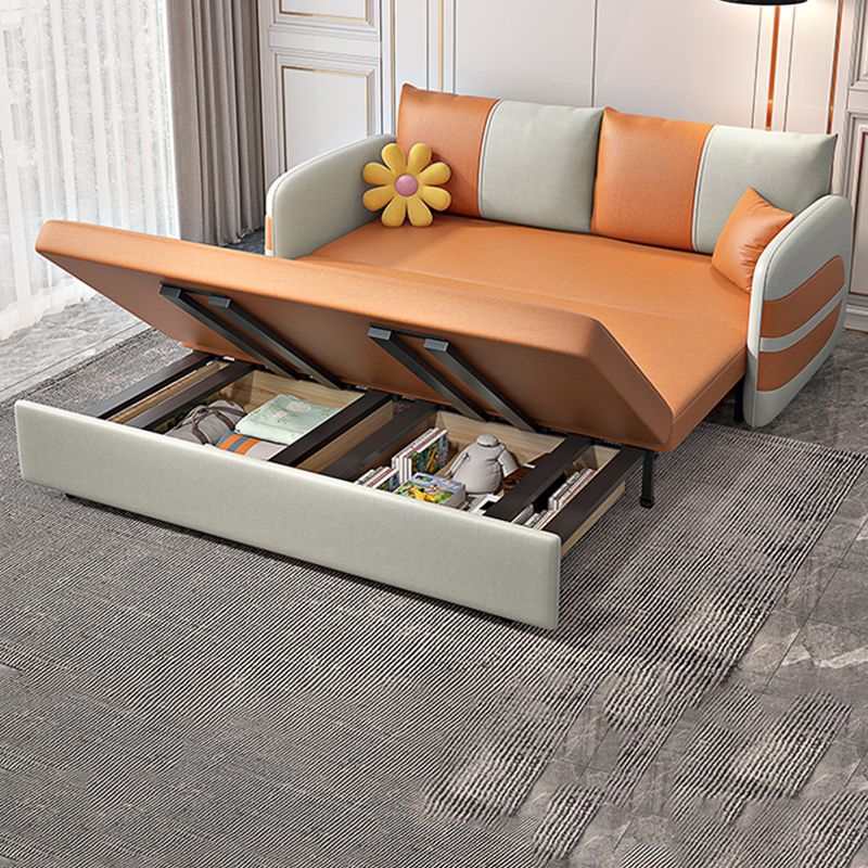 Scandinavain futon canapé-lit faux rangement en cuir futon avec matelas