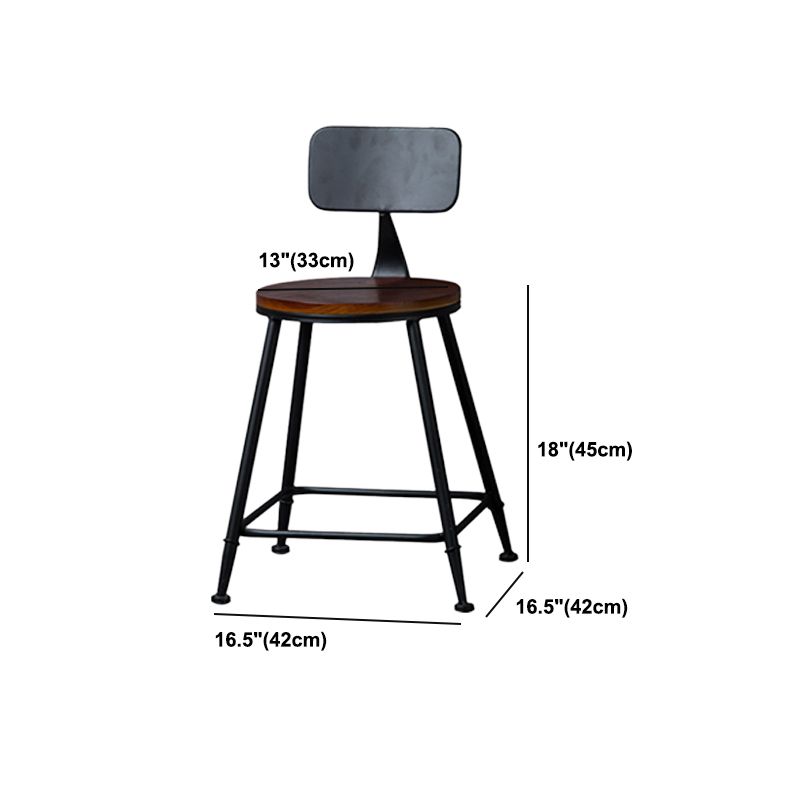 Indoor Industrial Style Wood Top Barstool Metal 4 Legs Bar Stool with Pedal Clearhalo 'Bar Furniture' 'Bar Stools' 'bar_stools' 'furn' 'furn_bar_stools' 'Furniture' 'Kitchen & Dining Furniture' 1200x1200_c9845466-6d96-45bf-be0c-87c6b9dde8b0