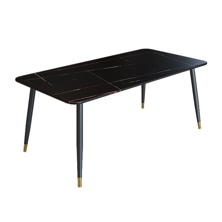 Industrial Kitchen Dinner Table Rectangle Stone 4 Legs Dining Table Clearhalo 'Dining Tables & Seating' 'Dining Tables' 'dining_table' 'furn' 'furn_dining_table' 'Furniture' 'Kitchen & Dining Furniture' 1200x1200_c984df4f-fddf-41d1-a611-1e1cf97d4c62