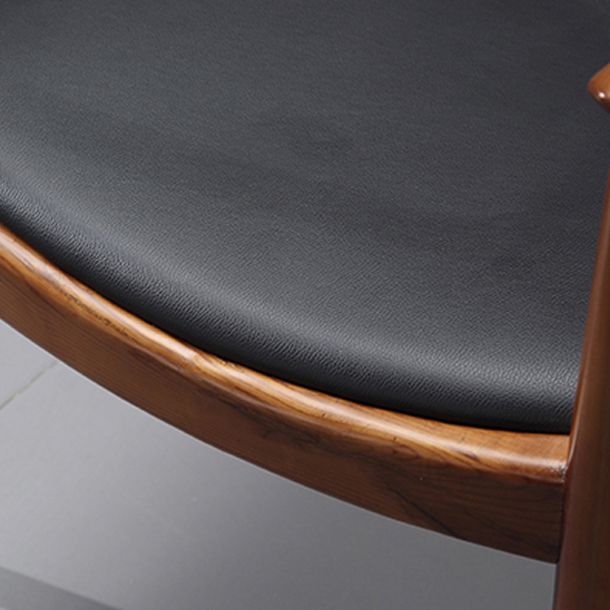 Traditional Wood Dining Arm Chair PU Leather Side Chair for Restaurant Use Clearhalo ' kitchen&dining_furn' 'Dining Chairs' 'Dining Tables & Seating' 'dining_chair' 'furn' 'furn_dining_chair' 'Furniture' 'furniture_dining_chair' 'Kitchen & Dining Furniture' 'kitchen' 1200x1200_c9860714-6e97-4545-8d02-99845df3b437