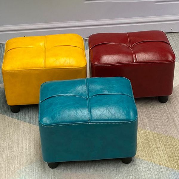 Modern Square Ottoman Plain Water Resistant Faux Leather Stain Resistant Tufted Ottoman Clearhalo 'furn' 'furn_ottomans_poufs' 'Furniture' 'Living Room Furniture' 'Ottomans & Poufs' 'ottomans_poufs' 1200x1200_c986156a-fa98-488f-95b5-b0804418b077