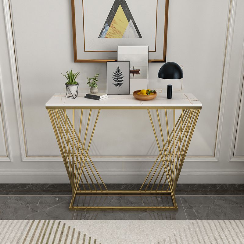 Modern Stone Console Sofa Table Rectangle Iron End Table for Hall Clearhalo 'Console Tables' 'console_tables' 'Entry & Mudroom Furniture' 'furn' 'furn_console_tables' 'Furniture' 1200x1200_c986633a-7ae5-4bda-a5a4-e2d4a8661147