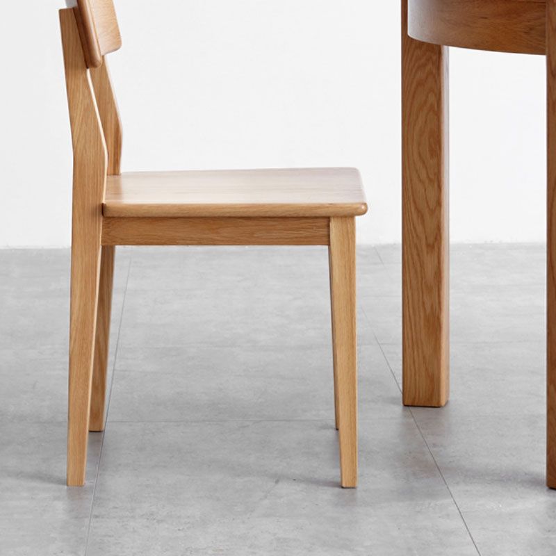 Eiken vaste houten eetkamerstoel eigentijdse keukenarmloze stoel
