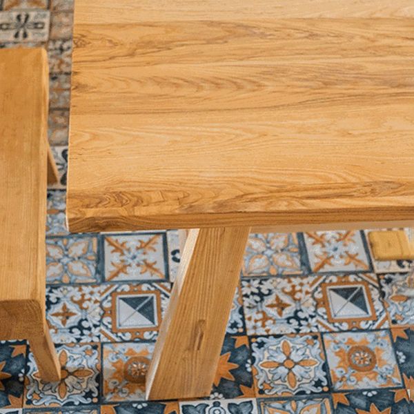 Tavolo in legno massiccio di pino naturale moderno tavolo da base di cavalletto rettangolo moderno