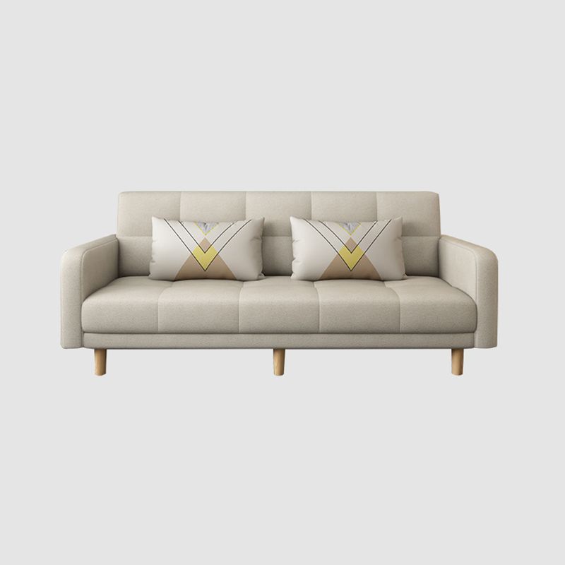 Modern Square Arm Sofa Convertible Wood Legs Biscuit Back Sofa Clearhalo 'Furniture' 'furniture_sofas' 'kitchen' 'kitchen_sofas' 'Living Room Furniture' 'Sofa' 'sofas' 1200x1200_c986c837-bd46-4731-9b5a-fbabd376d476