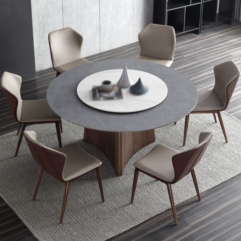 Contemporary Round Stone Standard Height Table Dining Table with Pedestal Base Clearhalo ' dining_table' 'Dining Tables & Seating' 'Dining Tables' 'furn' 'furn_dining_table' 'Furniture' 'furniture_dining_table' 'Kitchen & Dining Furniture' 'kitchen&dining_furn' 'kitchen' 'kitchen_dining_table' 1200x1200_c98a405a-1e6e-476b-a48a-354027a8228f