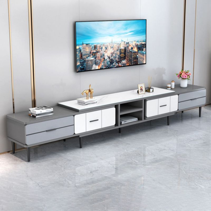 Glass TV Stand Console Contemporary Media Console with Drawers Clearhalo 'furn' 'furn_tv_stands_entertainment_centers' 'Furniture' 'Living Room Furniture' 'TV Stands & Entertainment Centers' 'TV Stands & Media Storage Furniture' 'tv_stands_entertainment_centers' 1200x1200_c98b7cb1-3120-4d28-9a8f-894a0d408b8d