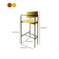 Glam Gold Legs Bar Stools Living Room Upholstered Bar Stool with Footrest