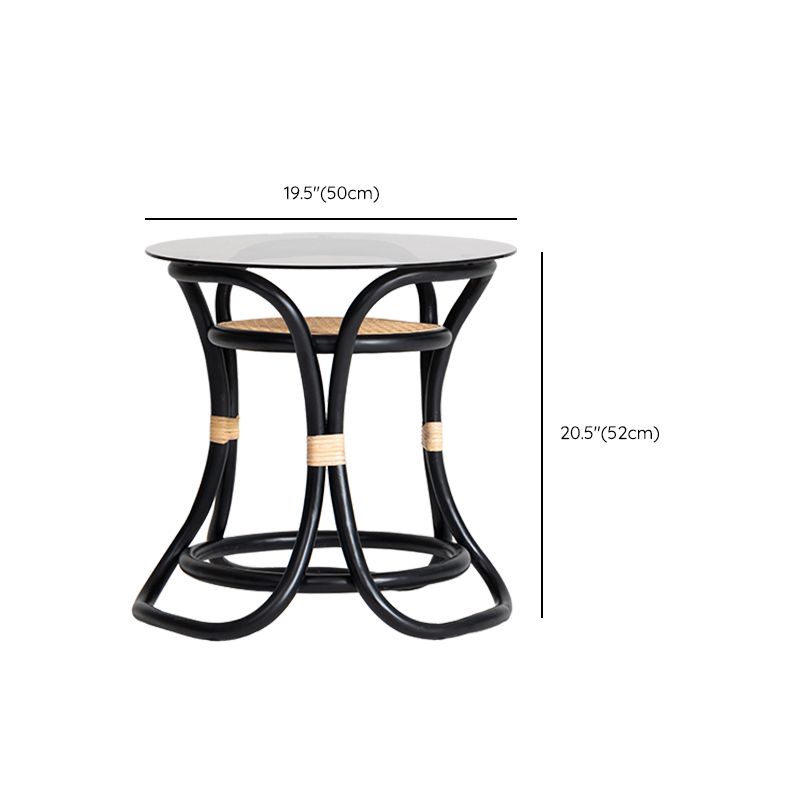 20.47 "背の高い抽象的なサイドテーブルガラストップソファサイドアクセントテーブル