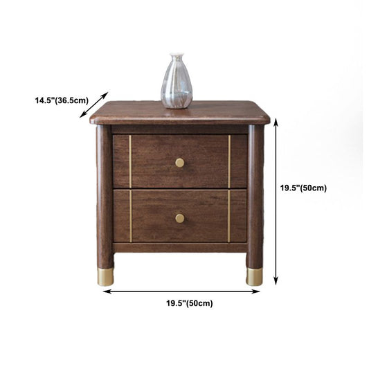 Mesa de madera tradicional de acento de madera cajones nocturnos cama cama nocturna