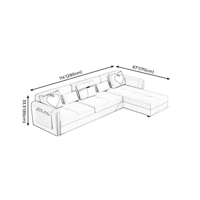 Contemporary Tight Back Sectional Gray Square Arm Sofa and Chaise Clearhalo 'furn' 'furn_sectionals' 'Furniture' 'Living Room Furniture' 'Sectionals' 1200x1200_c98fc989-d01e-4b6a-8ff2-99f3a8a5924c