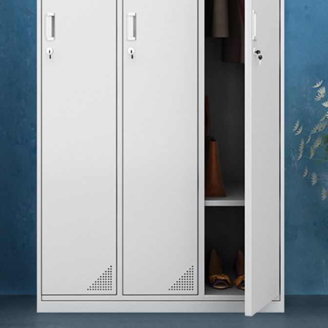 Hinged Wardrobe Cabinet with Mirror Contemporary Steel Wardrobe Armoire Clearhalo 'Armoires & Wardrobes' 'armoires_wardrobes' 'Bedroom Furniture' 'furn' 'furn_armoires_wardrobes' 'Furniture' 1200x1200_c9904ad5-1b0a-4b1d-bade-98e2e7850706