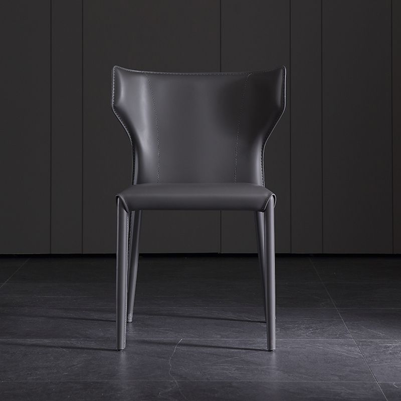 Industriële wingback zijstoel gestoffeerde armloze eetkamerstoelen