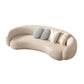 Sofa courbe serré en cuir faux contemporain canapé de bras en pente