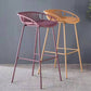 Industrial Metal Dining Stool Backless Bar Stool with Footrest