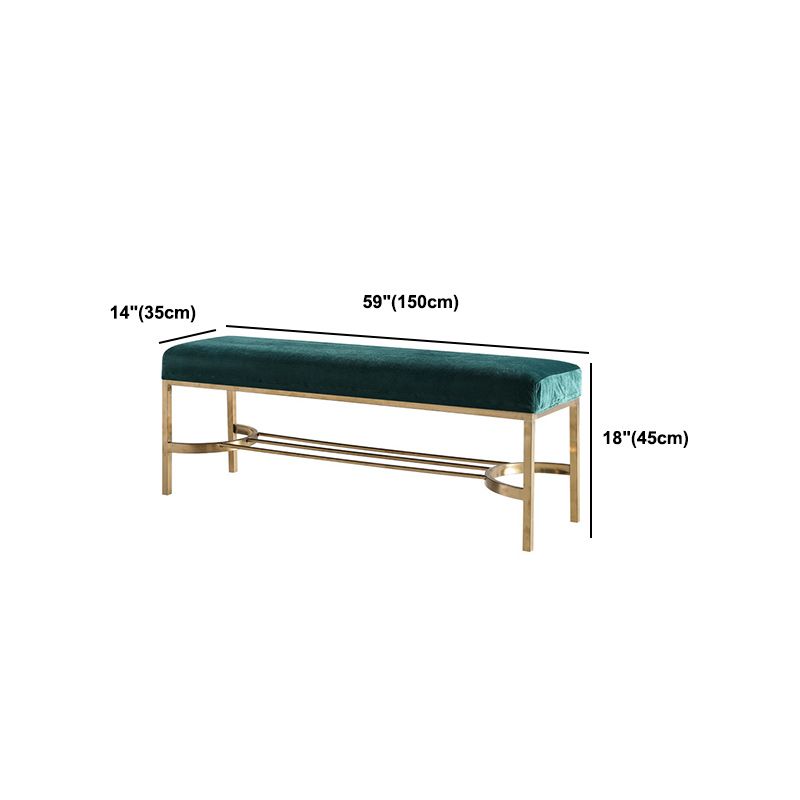 Modern Rectangle Velvet Bench Foam Solid Color Bench for Kitchen Clearhalo 'Benches' 'Chairs & Seating' 'furn' 'furn_benches' 'Furniture' 'Living Room Furniture' 1200x1200_c9941418-ca06-40b2-a6cc-4b7f8fe3afe6