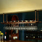 Rack de soporte de vino colgante de metal Kit de estante de vino moderno -59 "L x 11.8" W x 3.1 "H