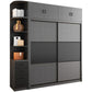 Modern Sliding Door Wardrobe for Bedroom Gray Manufactured Wood Cabinet