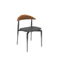 Modern Open Back Dining Chairs Faux Leather Cushion Armless Dining Side Chair
