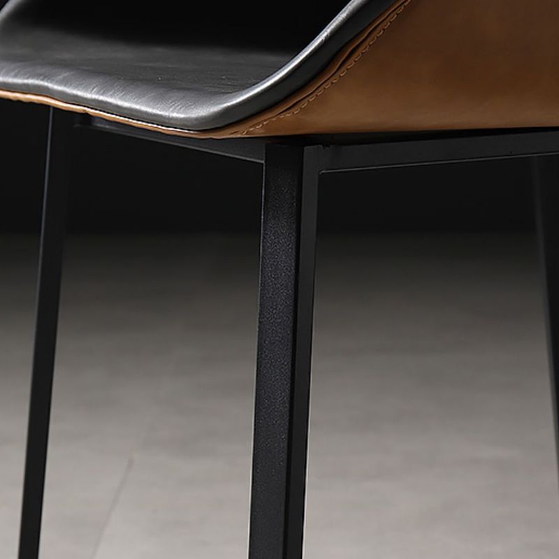 Industrial Style Metal Dining Chair Solid Back Dining Room Chair with Arm Clearhalo ' kitchen&dining_furn' 'Dining Chairs' 'Dining Tables & Seating' 'dining_chair' 'furn' 'furn_dining_chair' 'Furniture' 'furniture_dining_chair' 'Kitchen & Dining Furniture' 'kitchen' 1200x1200_c997afe4-8661-4d41-9248-569990f68b3e