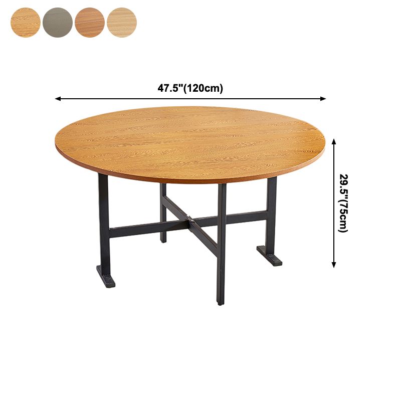 Metal Mid-Century Modern Round Table Wood Top Dining Table with Drop Leaf Clearhalo ' dining_table' 'Dining Tables & Seating' 'Dining Tables' 'furn' 'furn_dining_table' 'Furniture' 'furniture_dining_table' 'Kitchen & Dining Furniture' 'kitchen&dining_furn' 'kitchen' 'kitchen_dining_table' 1200x1200_c99a1c18-9c9f-4a0a-aff9-126a1537841a