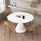 Contemporary Pedestal Dining Table Round Stone Furniture for Dining Room
