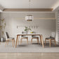 Contemporary Style 1/4/5 Pieces Dining Chairs Set Rectangle Stone Furniture in White