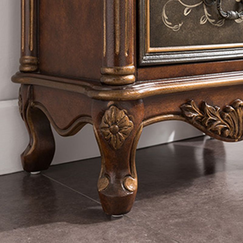 Midden-eeuwse moderne houten borst rechthoek accentkist met laden